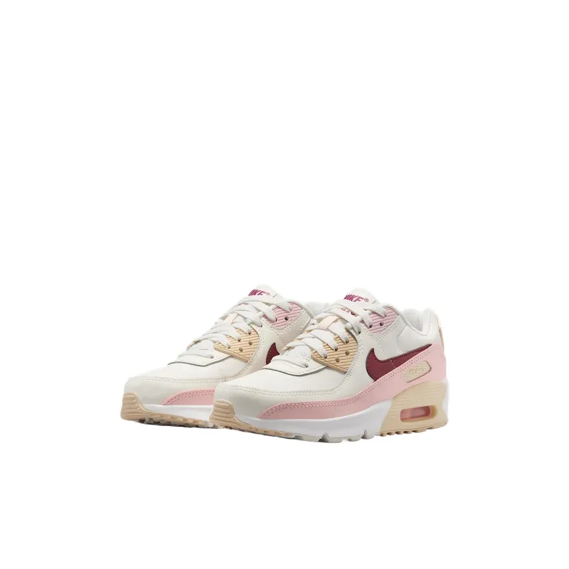 Nike Air Max 90 Low Top Kids Lifestyle Shoes Pink Teenagers-3
