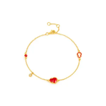 MCLON Filigree Small Enjoy Gourd Solid Gold Priced In Gram Gold Bracelet Women's