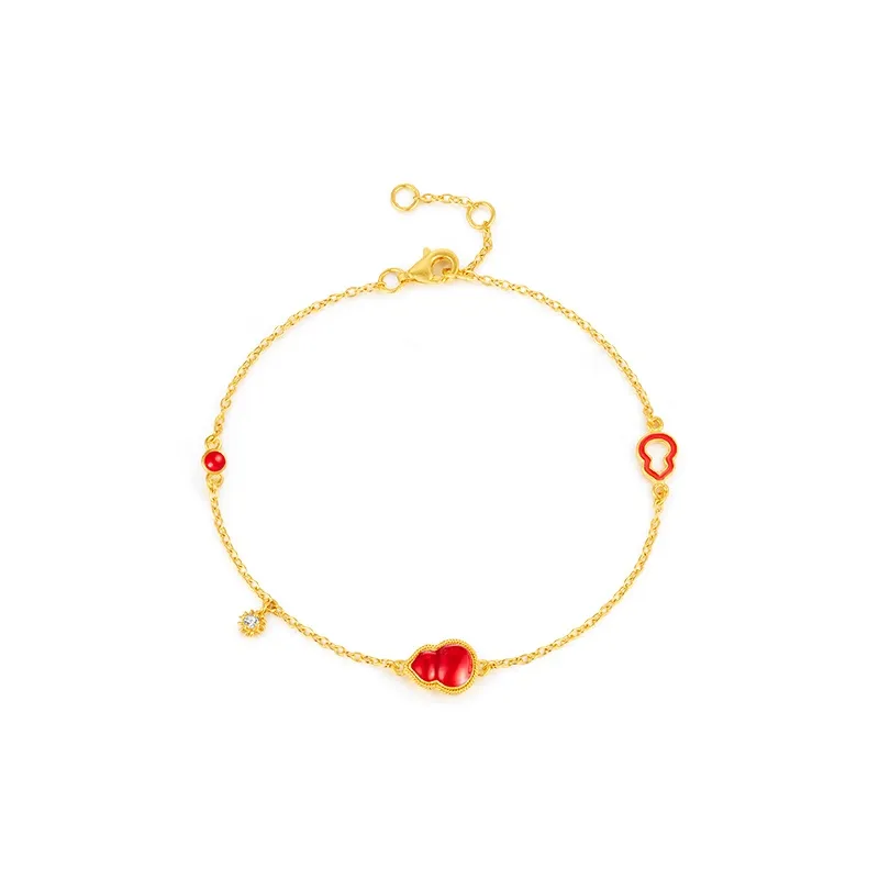 MCLON Filigree Small Enjoy Gourd Solid Gold Priced In Gram Gold Bracelet Women's-0