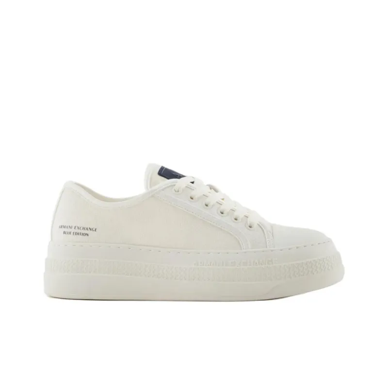 ARMANI EXCHANGEAE Low Top Canvas Shoes Women's White-1