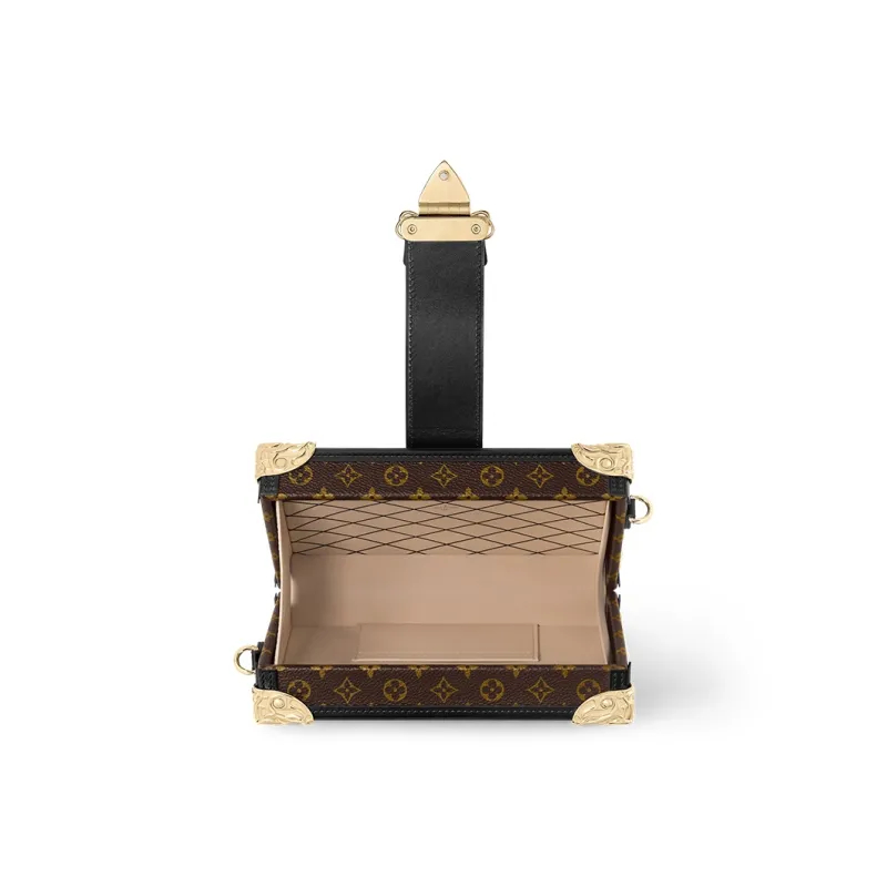 LOUIS VUITTON PETITE MALLE Monogram Canvas Shoulder Bag Trumpets Women's Brown-3