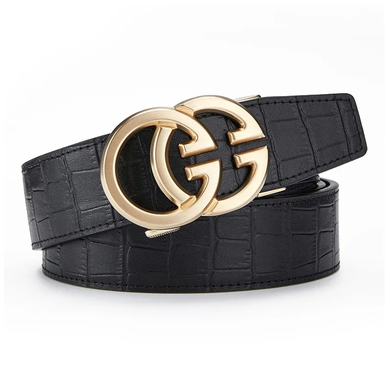 Cheekkiss Cow Leather Belts Men's Gunmetal, Gold 3.5cm-6