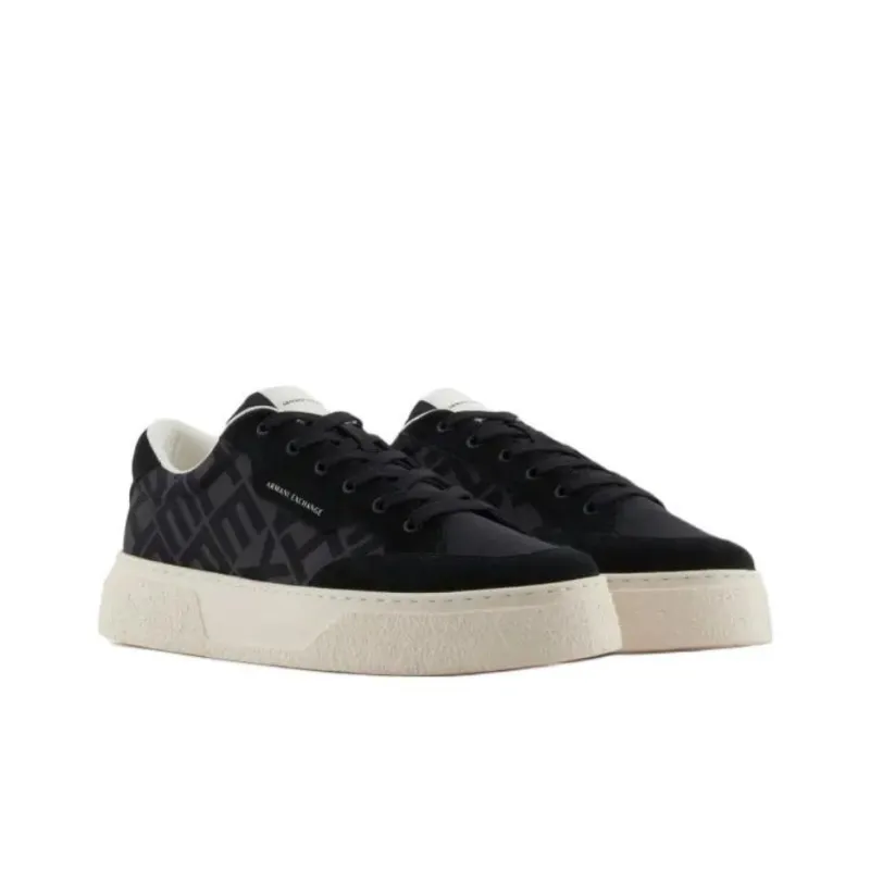 ARMANI EXCHANGEAE Low Top Skateboard Shoes Men's Black-1