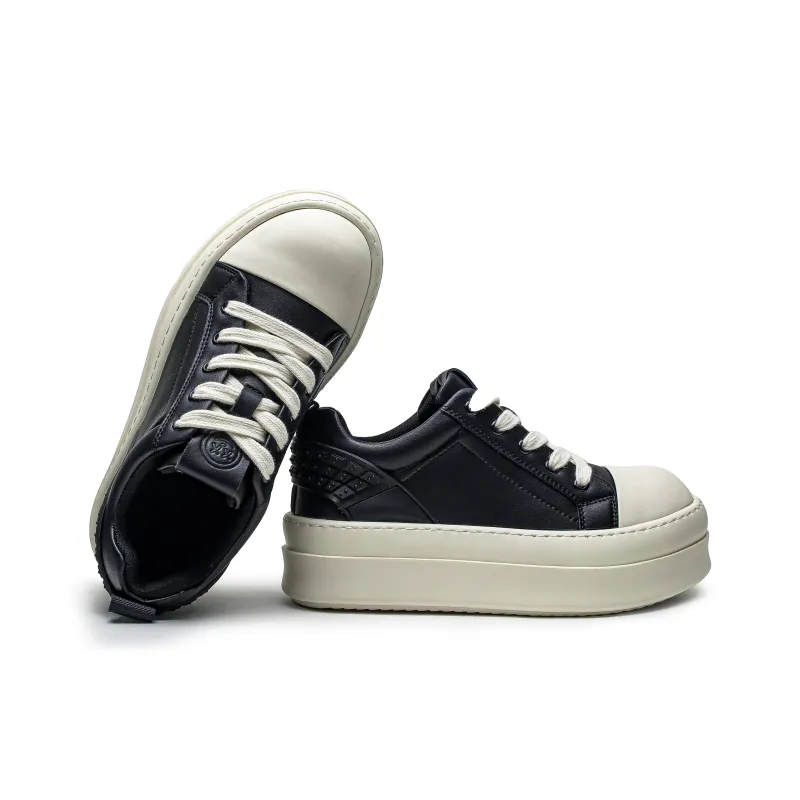 MILLIE'S Low Top Skateboard Shoes Unisex Black White-2