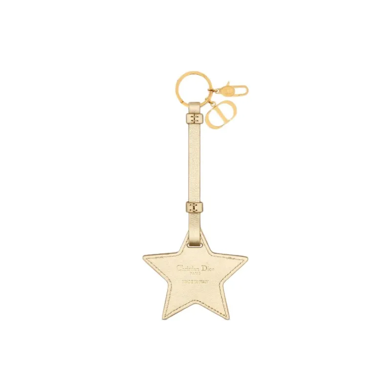 DIOR Calfskin Keychains Women's Gold-1