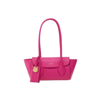FERRAGAMO Textured Cow Leather Tote Bag Shopping Bag Shoulder Bags Small Size Women's Cherry Red