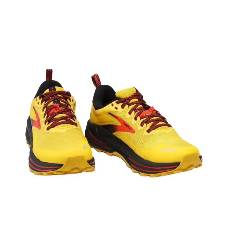 Brooks Cascadia 16 Anti Slip Wear Resistant Low Top Running Shoes Men's Yellow Black-1