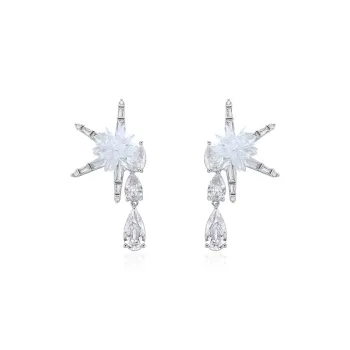 BOONEE ALUS White Gold Plated Copper Earrings Women's