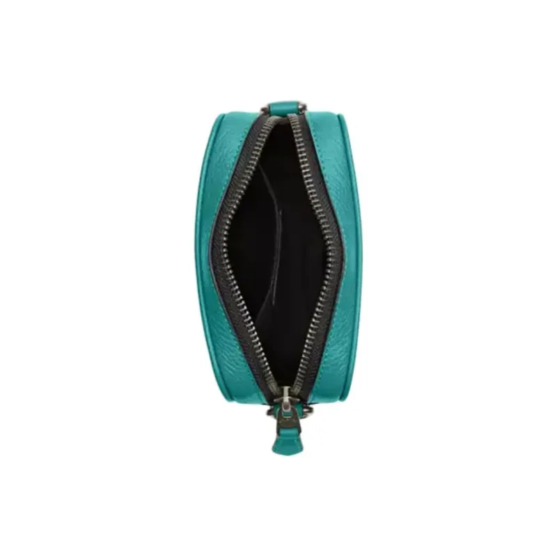 COACH Smooth Calf Leather Shoulder Bag Trumpets Men's Turquoise-2