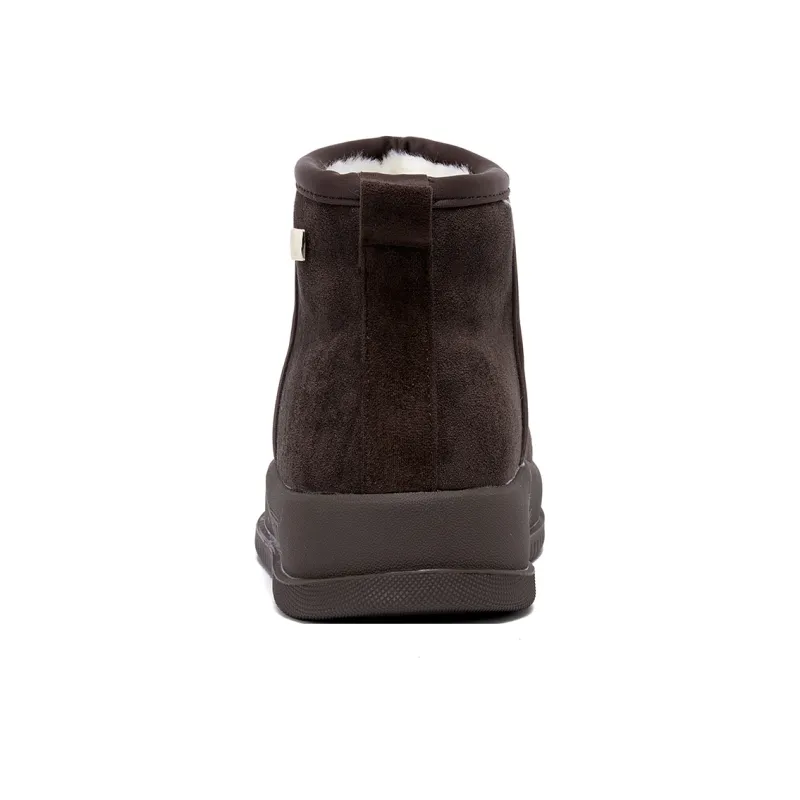 La Chapelle Warm Wear-Resistant Cushioning Height Increasing Short Snow Boots Women's Brown-4