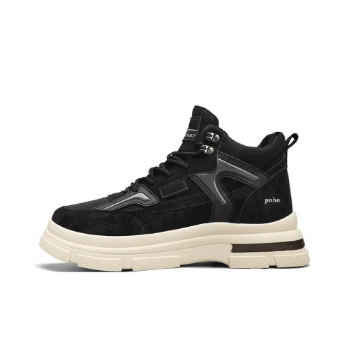 Jinho Work Boots Men Mid Top Black/Khaki/Gray