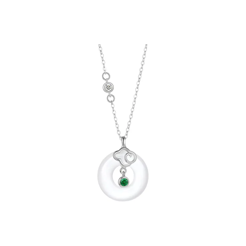 Emerald Chalcedony Necklaces Women's-5