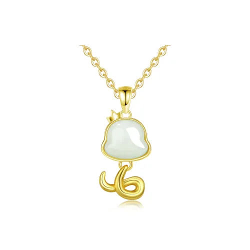 Lao Feng Xiang Necklaces White Jade/Pale Greenish White Jade Unisex