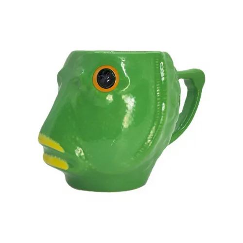 JINGEYU Funny Creative Greenhead Fish Water Cup Ceramic Mug