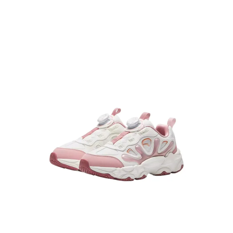 Antakids Anti Slip Wear Resistant Low Top Kids Lifestyle Shoes Ivory White/Rose Pink/Stardust Red Teenagers-3