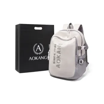AOKANG Fabric Backpack, Laptop Bag, Travel Bag Large Size Unisex Ecru/Classic Black