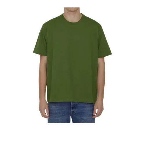 Bottega Veneta Solid Color Crew Neck Pullover Short Sleeved T Shirt Men's Green