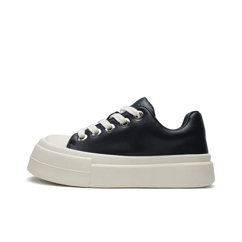 MILLIE'S Low Top Skateboard Shoes Men's Black White-0