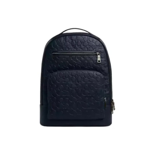 COACH Smooth Calf Leather Backpack Large Size Men's Midnight Navy