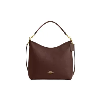 COACH Leather Shoulder Bag Women's Dark Brown