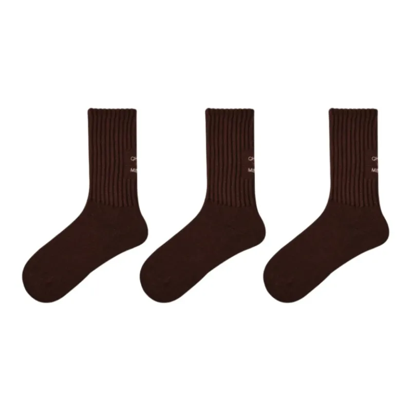 Vine Color Mid Calf Socks Unisex 3 Pack-3