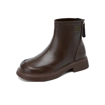 La Chapelle Trendy Versatile Casual Boots Ankle Boots Women's Brown