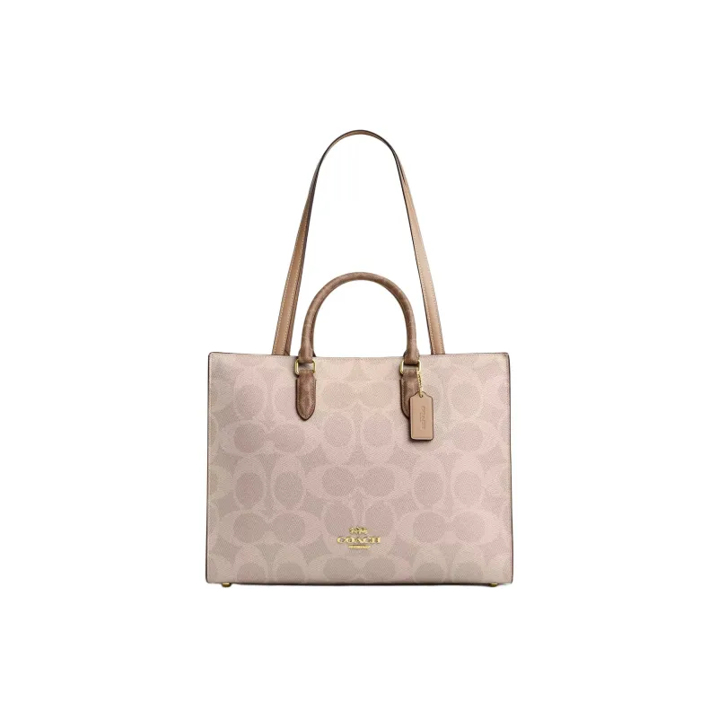 COACH Coated Canvas Handbag Women's Sand-0