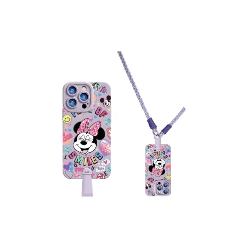 Disney Silicone Material Lanyard Crossbody Phone Cases Compatible With Apple 16 Pro Max/15 Pro/15 Plus/14 Pro/13/12/11