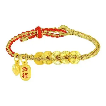 ZHIAIYONGHENG Versatile Everyday Commute Wealth And Blessing 999 Solid Gold Fixed Price Gold Bracelet Unisex