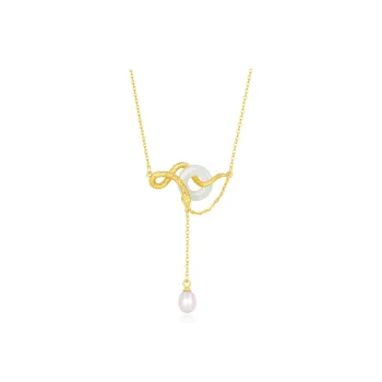 SEVEN COOK Hetian Jade Necklaces Pale Greenish White Jade Women's