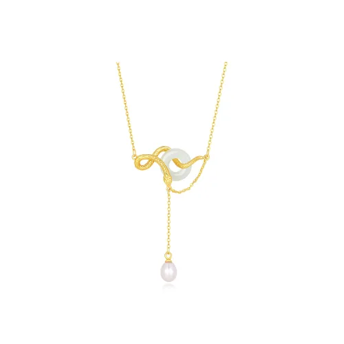 SEVEN COOK Hetian Jade Necklaces Pale Greenish White Jade Women's