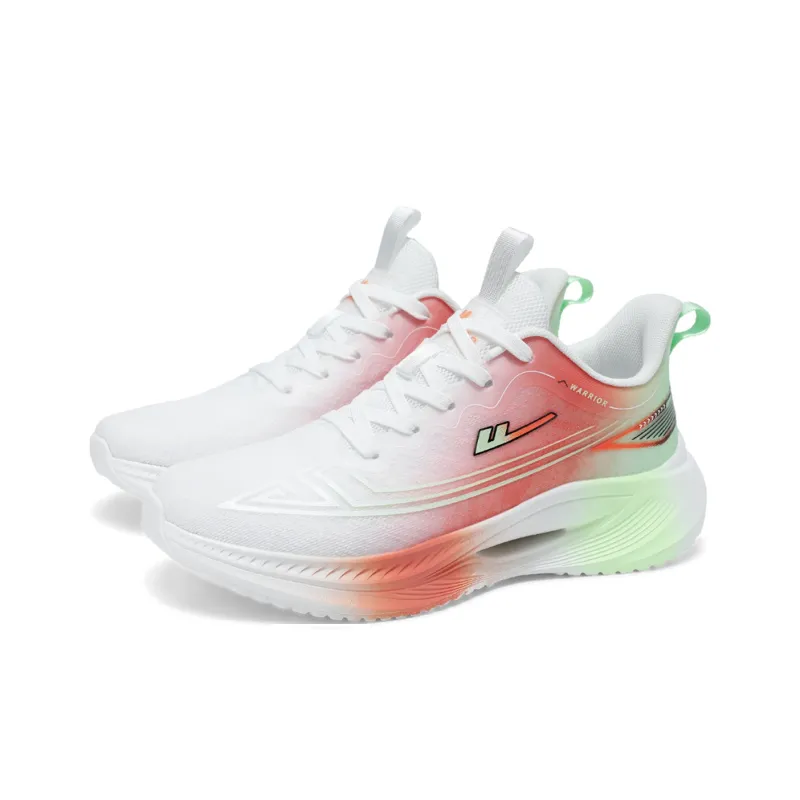 Warrior Lightweight Rebound Low Top Casual Training Sprint Running Shoes Men's White Green Orange-3
