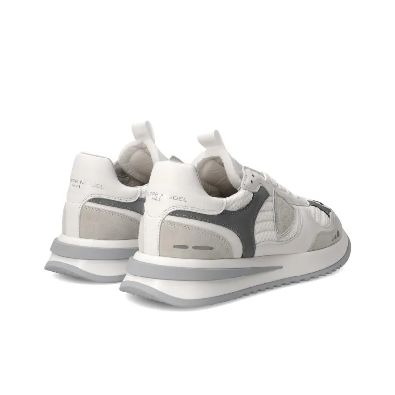 PHILIPPE MODEL Low Top Running Shoes Men's White Gray-2