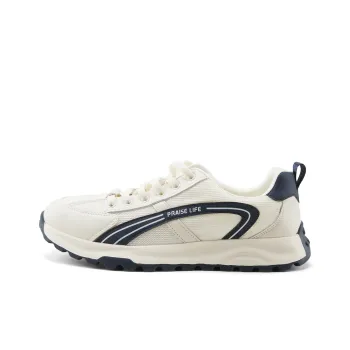 HLA Round Tip Lace Up Rubber Sole Wear Resistant Sports Casual Shoes
