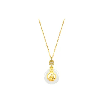 Emerald Hetian Jade Necklaces White Jade Women's