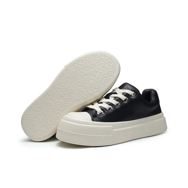 MILLIE'S Low Top Skateboard Shoes Men's Black White-4