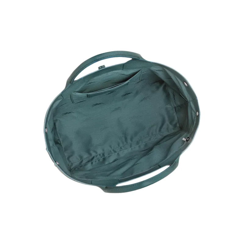 LONGCHAMP Le Roseau Cow Leather Tote Bag Shopping Bag Handbag Large Size Women's Cedar Green-3