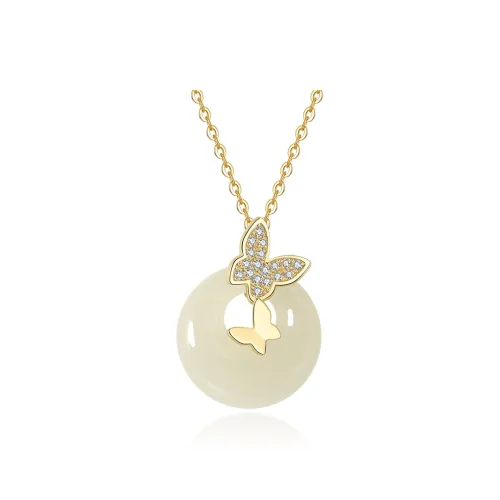 ZENGCAI Hetian Jade Necklaces Pale Greenish White Jade Women's