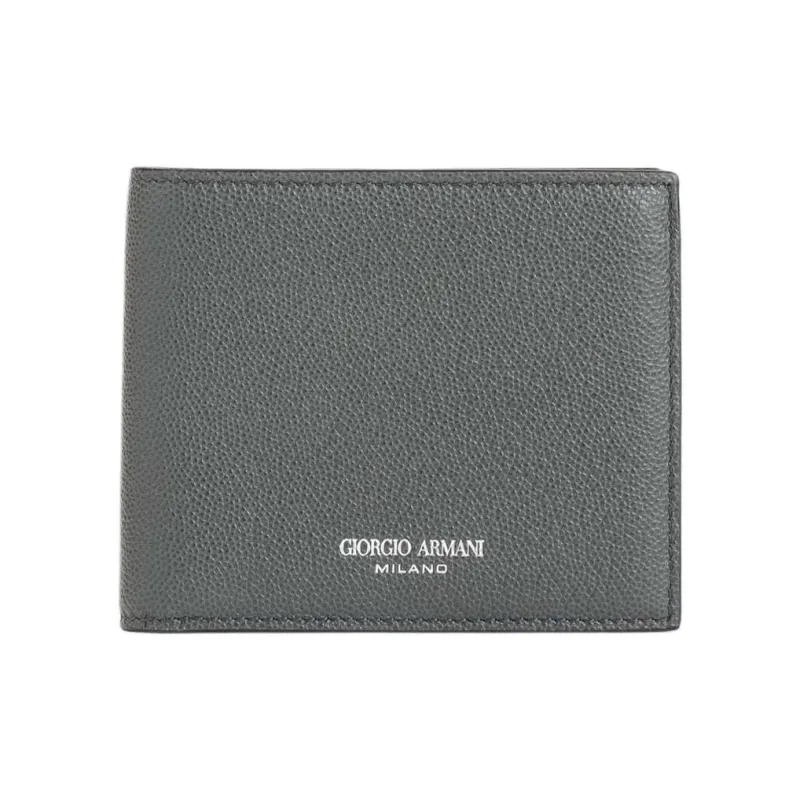 GIORGIO ARMANI Calfskin Wallet Men's Jade Color-0