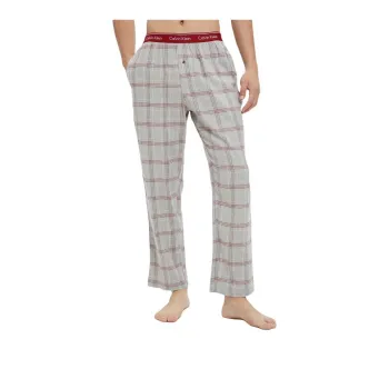 CALVIN KLEIN Pajama Pants Men's Gray Plaid
