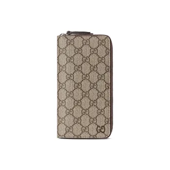 GUCCI Canvas Wallet Unisex Beige & Dark Brown