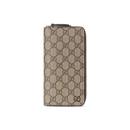 GUCCI Canvas Wallet Unisex Beige & Dark Brown