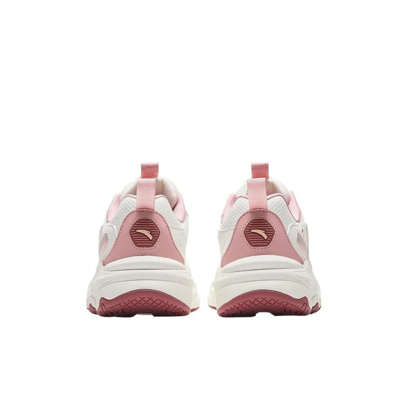 Antakids Anti Slip Wear Resistant Low Top Kids Lifestyle Shoes Ivory White/Rose Pink/Stardust Red Teenagers-2