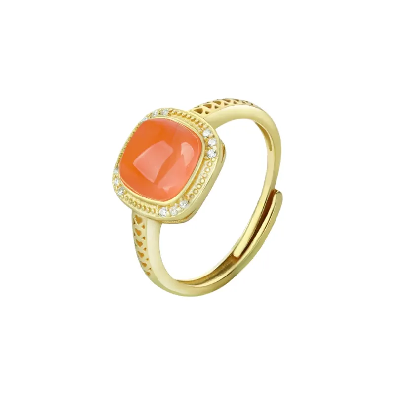 CHIC ZONE Agate Jade Rings Women's-0