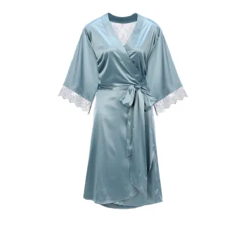 Emma Rose Pajama Robe Women's Gray Haze Blue