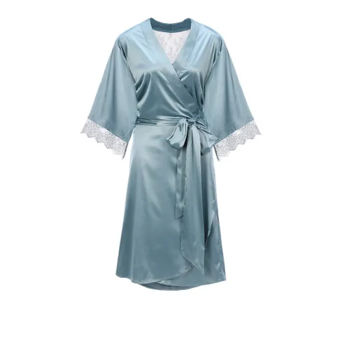 Emma Rose Pajama Robe Women's Gray Haze Blue