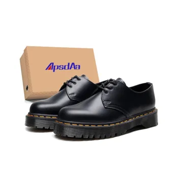 ApsdAa x SITULANG 3 Hole Platform With Beaded Hem Leather Low Top Casual Shoes Unisex Black