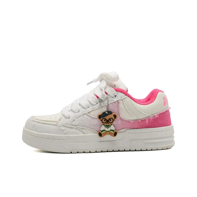 Teddy Bear Collection Slip Resistant, Abrasion Resistant, And Balanced Low Top Skateboard Shoes Unisex-12