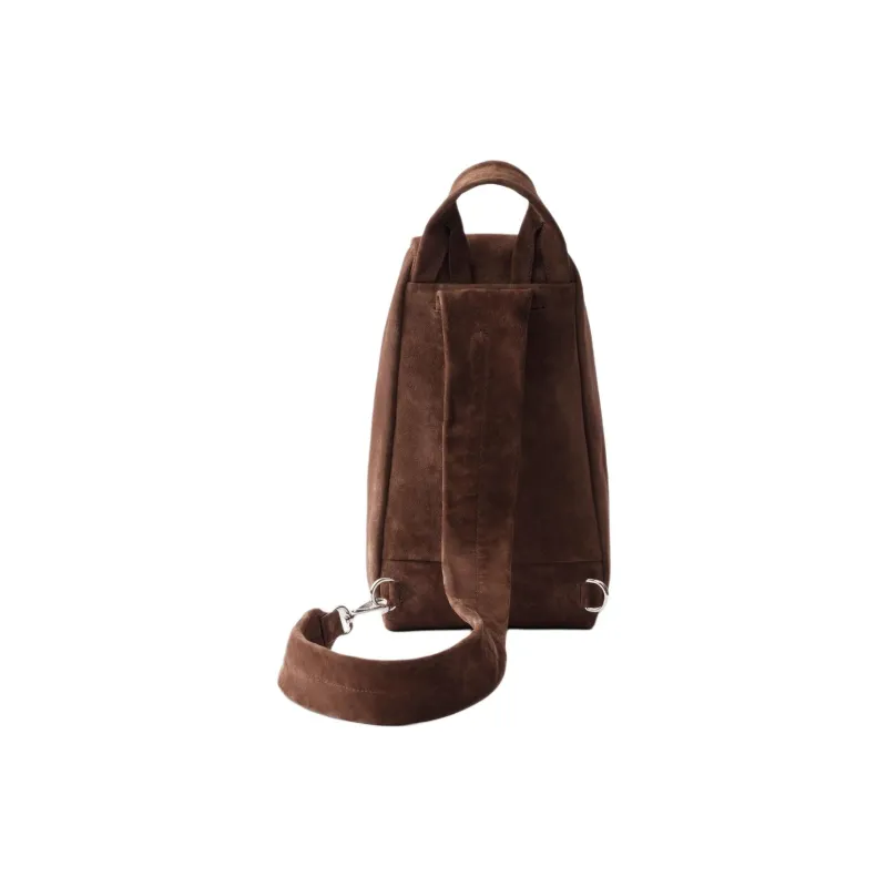 PRADA Cow Leather Sling Bag Men's Dark Brown-2