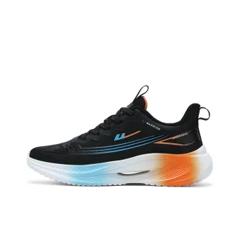 Warrior Abrasion Resistant Lightweight Rebound Low Top Casual Training Sprint Running Shoes Men's Black Blue Orange